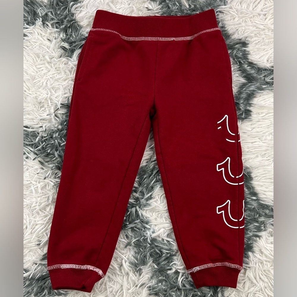 True Religion Kids Boys Burgundy Sweatpants Size 3T